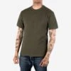 11oz Cotton Knit Crew Neck T-Shirt - Olive 2 11oz Cotton Knit Crew Neck T-Shirt - Olive -Denim Clothing-Iron Heart International iht 1600 olv