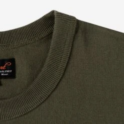 11oz Cotton Knit Crew Neck T-Shirt - Olive -Denim Clothing-Iron Heart International iht 1600 olv 5