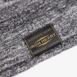 6.5oz Loopwheel Crew Neck T-Shirt - Marl Grey -Denim Clothing-Iron Heart International iht 1610 gry 4