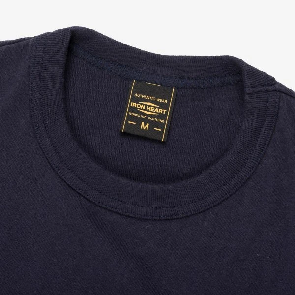 6.5oz Loopwheel Crew Neck T-Shirt - Navy 5 6.5oz Loopwheel Crew Neck T-Shirt - Navy - Image 3