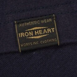 6.5oz Loopwheel Crew Neck T-Shirt - Navy 9 6.5oz Loopwheel Crew Neck T-Shirt - Navy -Denim Clothing-Iron Heart International iht 1610 nav 3