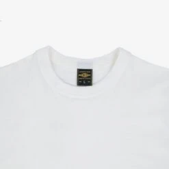 6.5oz Loopwheel Crew Neck T-Shirt - White 9 6.5oz Loopwheel Crew Neck T-Shirt - White -Denim Clothing-Iron Heart International iht 1610 wht 2