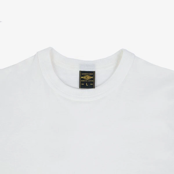 6.5oz Loopwheel Crew Neck T-Shirt - White 5 6.5oz Loopwheel Crew Neck T-Shirt - White - Image 3