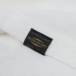 6.5oz Loopwheel Crew Neck T-Shirt - White 10 6.5oz Loopwheel Crew Neck T-Shirt - White -Denim Clothing-Iron Heart International iht 1610 wht 3