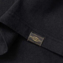 6.5oz Loopwheel Crew Neck T-Shirt With Longer Body - Black 11 6.5oz Loopwheel Crew Neck T-Shirt With Longer Body - Black -Denim Clothing-Iron Heart International iht 1610l blk 4