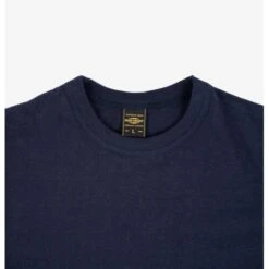 6.5oz Loopwheel Crew Neck T-Shirt With Longer Body - Navy -Denim Clothing-Iron Heart International iht 1610l nav 3