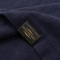 6.5oz Loopwheel Crew Neck T-Shirt With Longer Body - Navy -Denim Clothing-Iron Heart International iht 1610l nav 4