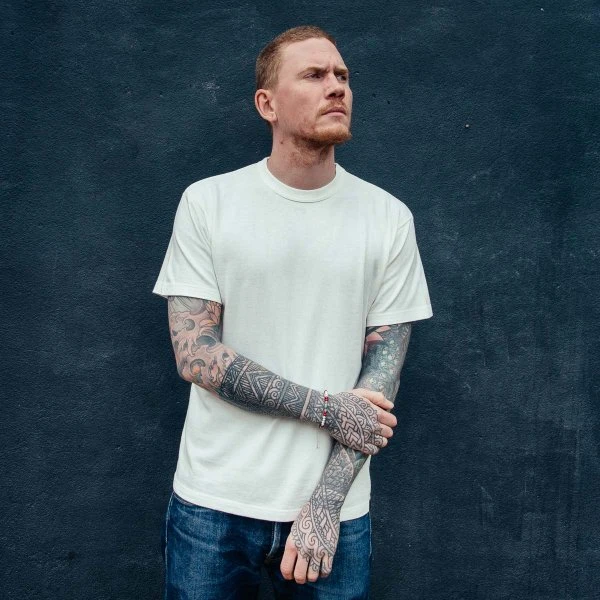 6.5oz Loopwheel Crew Neck T-Shirt With Longer Body - White 4 6.5oz Loopwheel Crew Neck T-Shirt With Longer Body - White - Image 2