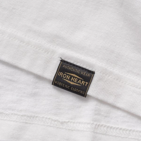 6.5oz Loopwheel Crew Neck T-Shirt With Longer Body - White 7 6.5oz Loopwheel Crew Neck T-Shirt With Longer Body - White - Image 5