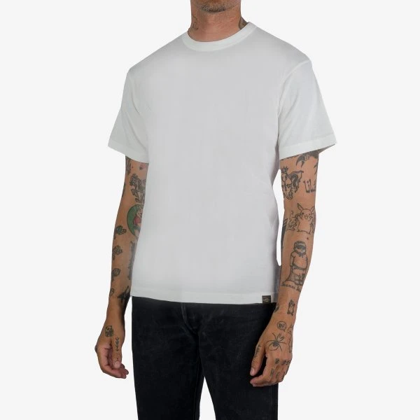 6.5oz Loopwheel Crew Neck T-Shirt With Longer Body - White 3 6.5oz Loopwheel Crew Neck T-Shirt With Longer Body - White