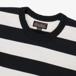 11oz Cotton Knit Long-Sleeved Sweater - Black/White 9 11oz Cotton Knit Long-Sleeved Sweater - Black/White -Denim Clothing-Iron Heart International ihtb 01 blk wht 2