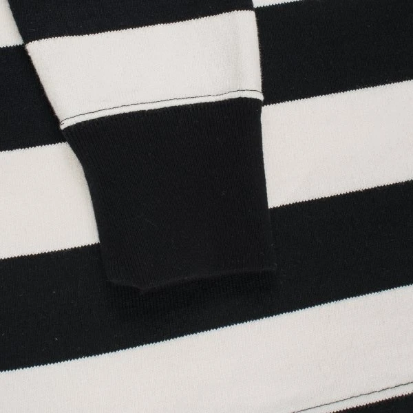 11oz Cotton Knit Long-Sleeved Sweater - Black/White 6 11oz Cotton Knit Long-Sleeved Sweater - Black/White - Image 4