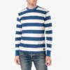 11oz Knitted Cotton Long-Sleeved Sweater - Blue/White -Denim Clothing-Iron Heart International ihtb 01 blu wht