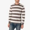 11oz Cotton Knit Long-Sleeved Sweater - Grey/White