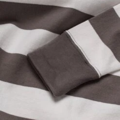 11oz Cotton Knit Long-Sleeved Sweater - Grey/White -Denim Clothing-Iron Heart International ihtb 01 gry wht 4