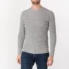 Waffle Knit Long Sleeved Crew Neck Thermal Top - Grey 1 Waffle Knit Long Sleeved Crew Neck Thermal Top - Grey -Denim Clothing-Iron Heart International ihtl 1301 gry