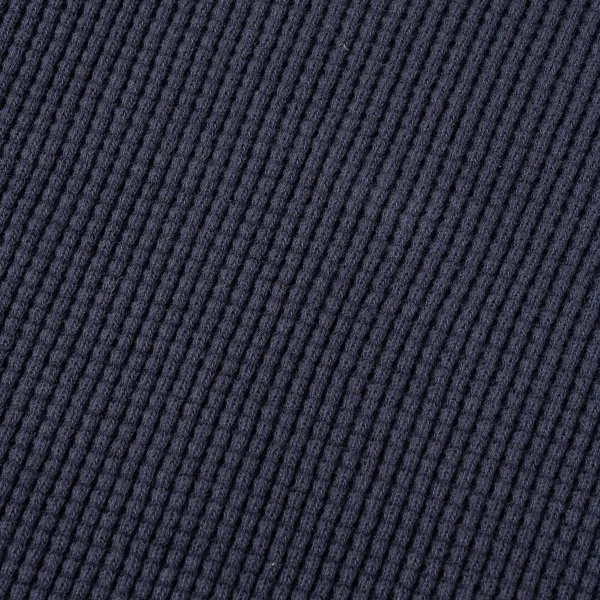 Waffle Knit Long Sleeved Crew Neck Thermal Top - Navy 8 Waffle Knit Long Sleeved Crew Neck Thermal Top - Navy - Image 6
