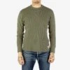 Waffle Knit Long Sleeved Crew Neck Thermal Top - Olive -Denim Clothing-Iron Heart International ihtl 1301 olv