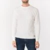 Waffle Knit Long Sleeved Crew Neck Thermal Top - White -Denim Clothing-Iron Heart International ihtl 1301 wht