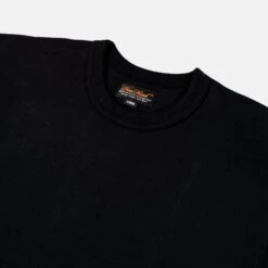 11oz Cotton Knit Long Sleeved Crew Neck Sweater - Black -Denim Clothing-Iron Heart International ihtl 1501 blk 3