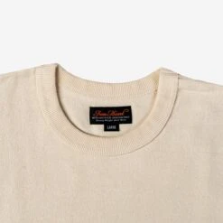 11oz Cotton Knit Long Sleeved Crew Neck Sweater - Cream -Denim Clothing-Iron Heart International ihtl 1501 crm 5