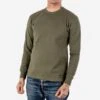 11oz Cotton Knit Long Sleeved Crew Neck Sweater - Olive -Denim Clothing-Iron Heart International ihtl 1501 olv