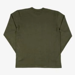 11oz Cotton Knit Long Sleeved Crew Neck Sweater - Olive 13 11oz Cotton Knit Long Sleeved Crew Neck Sweater - Olive -Denim Clothing-Iron Heart International ihtl 1501 olv 3