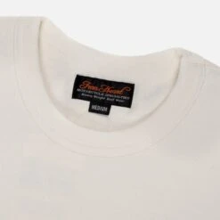 11oz Cotton Knit Long Sleeved Crew Neck Sweater - White 9 11oz Cotton Knit Long Sleeved Crew Neck Sweater - White -Denim Clothing-Iron Heart International ihtl 1501 wht 2