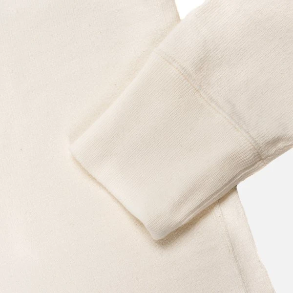 11oz Cotton Knit Long Sleeved Crew Neck Sweater - White 7 11oz Cotton Knit Long Sleeved Crew Neck Sweater - White - Image 5