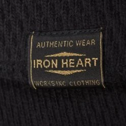 Cotton Knit Crew Neck Long Sleeved Thermal Sweater - Black -Denim Clothing-Iron Heart International ihtl 1700 blk 3