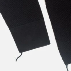 Cotton Knit Crew Neck Long Sleeved Thermal Sweater - Black -Denim Clothing-Iron Heart International ihtl 1700 blk 5