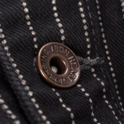 12oz Wabash/Duck Work Vest - Black/Black -Denim Clothing-Iron Heart International ihv 02 blk 7