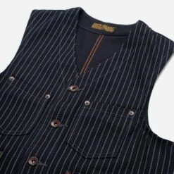 12oz Wabash/Duck Work Vest - Indigo/Navy -Denim Clothing-Iron Heart International ihv 02 ind 2