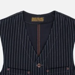 12oz Wabash/Duck Work Vest - Indigo/Navy -Denim Clothing-Iron Heart International ihv 02 ind 3
