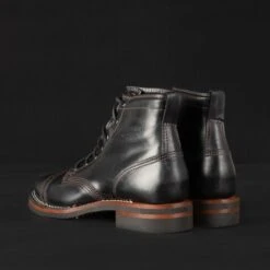 Iron Heart Int'l X Wesco® - 7" Tie Domain Toe Cap Boot - Black -Denim Clothing-Iron Heart International ihwe alex blk 2