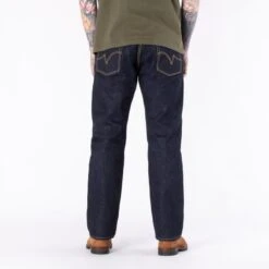 18oz Vintage Selvedge Denim Straight Cut Jeans - Indigo -Denim Clothing-Iron Heart International indigo 18oz vintage selvedge denim straight cut 1