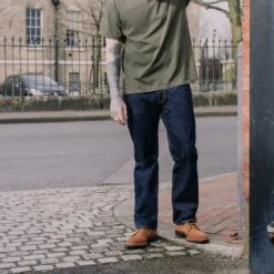 18oz Vintage Selvedge Denim Straight Cut Jeans - Indigo -Denim Clothing-Iron Heart International indigo 18oz vintage selvedge denim straight cut 2