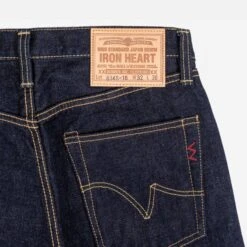 18oz Vintage Selvedge Denim Straight Cut Jeans - Indigo -Denim Clothing-Iron Heart International indigo 18oz vintage selvedge denim straight cut 5
