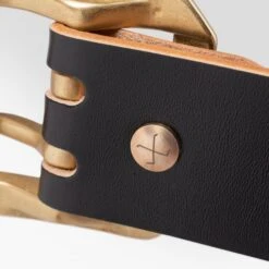 OGL Double Prong Garrison Buckle Leather Belt - Hand-Dyed Black 14 OGL Double Prong Garrison Buckle Leather Belt - Hand-Dyed Black -Denim Clothing-Iron Heart International ogl belt dpgar blk 5