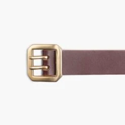 OGL Double Prong Garrison Buckle Leather Belt - Hand-Dyed Brown -Denim Clothing-Iron Heart International ogl belt dpgar brn 7