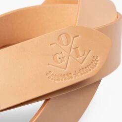 OGL Double Prong Garrison Buckle Leather Belt - Natural -Denim Clothing-Iron Heart International ogl belt dpgar nat 4