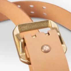 OGL Double Prong Garrison Buckle Leather Belt - Natural -Denim Clothing-Iron Heart International ogl belt dpgar nat 5