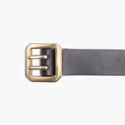 OGL Double Prong Garrison Buckle Leather Belt - Black -Denim Clothing-Iron Heart International ogl belt full dpgar blk 7