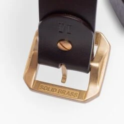 OGL Single Prong Garrison Buckle Leather Belt - Brown -Denim Clothing-Iron Heart International ogl belt full spgar brn 5