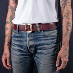 OGL Single Prong Garrison Buckle Leather Belt - Tan