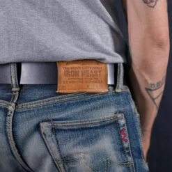 OGL Vintage 1.75" Leather Belt - Black -Denim Clothing-Iron Heart International ogl belt full vtg175 blk 2