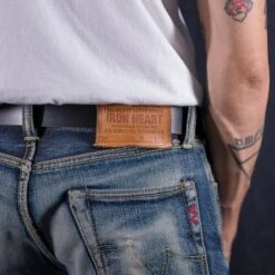 OGL Single Prong Garrison Buckle Leather Belt - Hand-Dyed Black -Denim Clothing-Iron Heart International ogl belt spgar blk 2