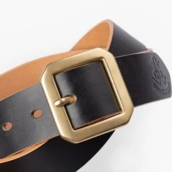 OGL Single Prong Garrison Buckle Leather Belt - Hand-Dyed Black -Denim Clothing-Iron Heart International ogl belt spgar blk 3