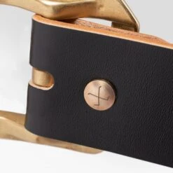 OGL Single Prong Garrison Buckle Leather Belt - Hand-Dyed Black -Denim Clothing-Iron Heart International ogl belt spgar blk 4