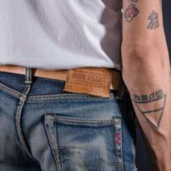 OGL Single Prong Garrison Buckle Leather Belt - Natural -Denim Clothing-Iron Heart International ogl belt spgar nat 2